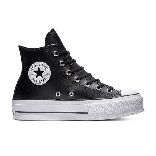 CONVERSE CHUK TAYLOR ALL STAR CTAS LIFT CLEAN HI BOTA PLATAFORMA PIEL 561675C NEGRAS 1