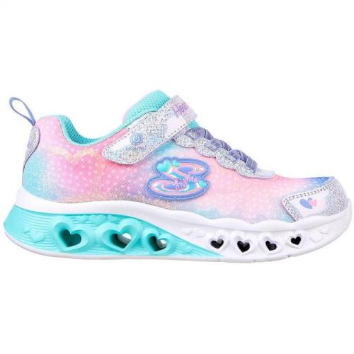 ZAPATILLAS SKECHERS 302315L LVMT LUCES NIÑA ROSA CORAZONES AZULES 1