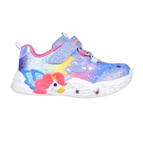 ZAPATILLAS SKECHERS TWLIGHT DREAM CON LUCES NIÑA 302681 N/BLMT AZUL 1