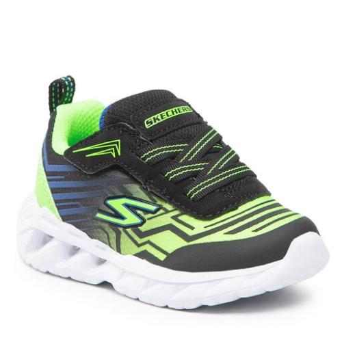 ZAPATILLA SKECHERS MAVER BEBE LUZ 401503N/BBLM NEGRA Y VERDE 1