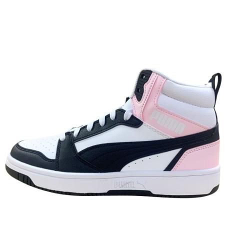 ZAPATILLA JUNIOR  REBOUND BLANCA NEGRA ROSA V6 MID  393831 13 1