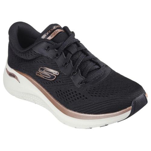 SKECHERS MUJER ARCH FIT 2.0 GLOW THE DISTANCE 150067/BKRG NEGRA 1