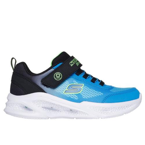 ZAPATILLA NIÑO SKECHERS 401495L BKBL AZUL Y NEGRA LUCES 1