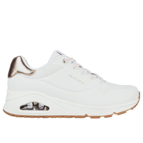 SKECHERS UNO SHIMMER AWAY MUJER 155196/WHT BLANCA PIEL 1